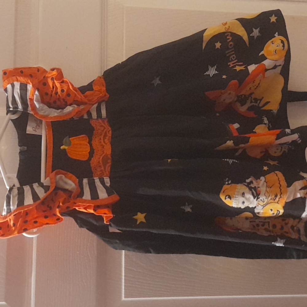 Royal Roe Fashion Boutique Halloween dress pumpkin trick or treat 2T vintage kid